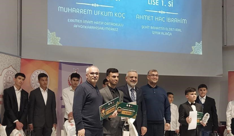 Ege Bölgesi’ndeki Kur’an-ı Kerim’i güzel okuma yarışmasında birinci olan isim İzmir’den geldi.